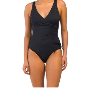Nip Tuck Swim Black one piece Amanda v-neck Swimsuit
